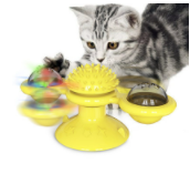 Cat Rotating Windmill Multi-Function Toys Scratching Device Teeth Shining
